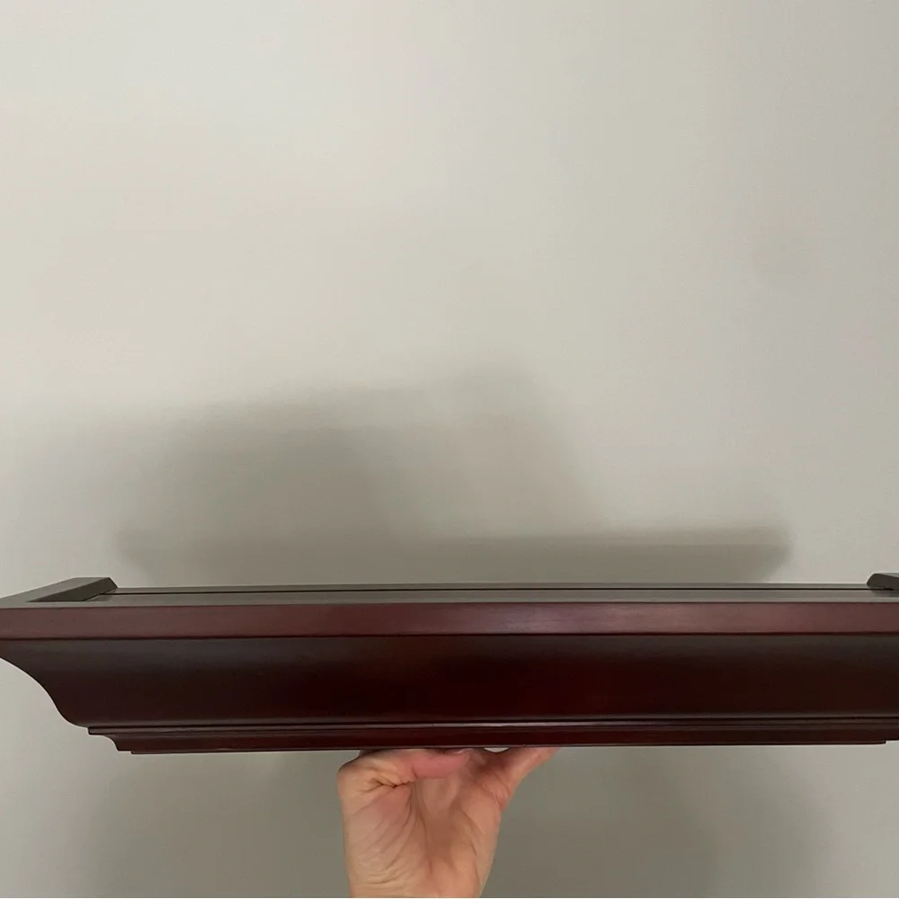 Floating Faux Wood Wall Shelf (1) 18x5x3 1 cherry Display Shelf